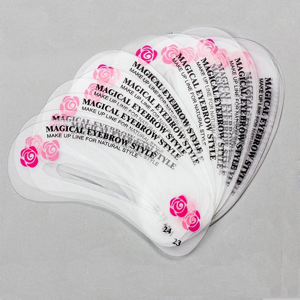 

24pcs Eyebrow Stencils 24 Styles Reusable Eyebrow Drawing Guide Card Brow Grooming Template DIY Make Up Tools Wholesales