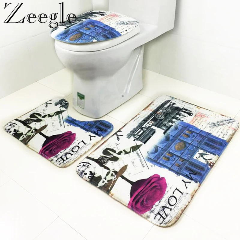 Zeegle 3 шт./компл. Впитывающий Коврик для ванны коврики ванной комнаты нескользящий