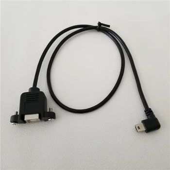

90 Degree Right Angle Mini USB B Male to USB B Female Data Cable Panel Mount with Screws For Printer
