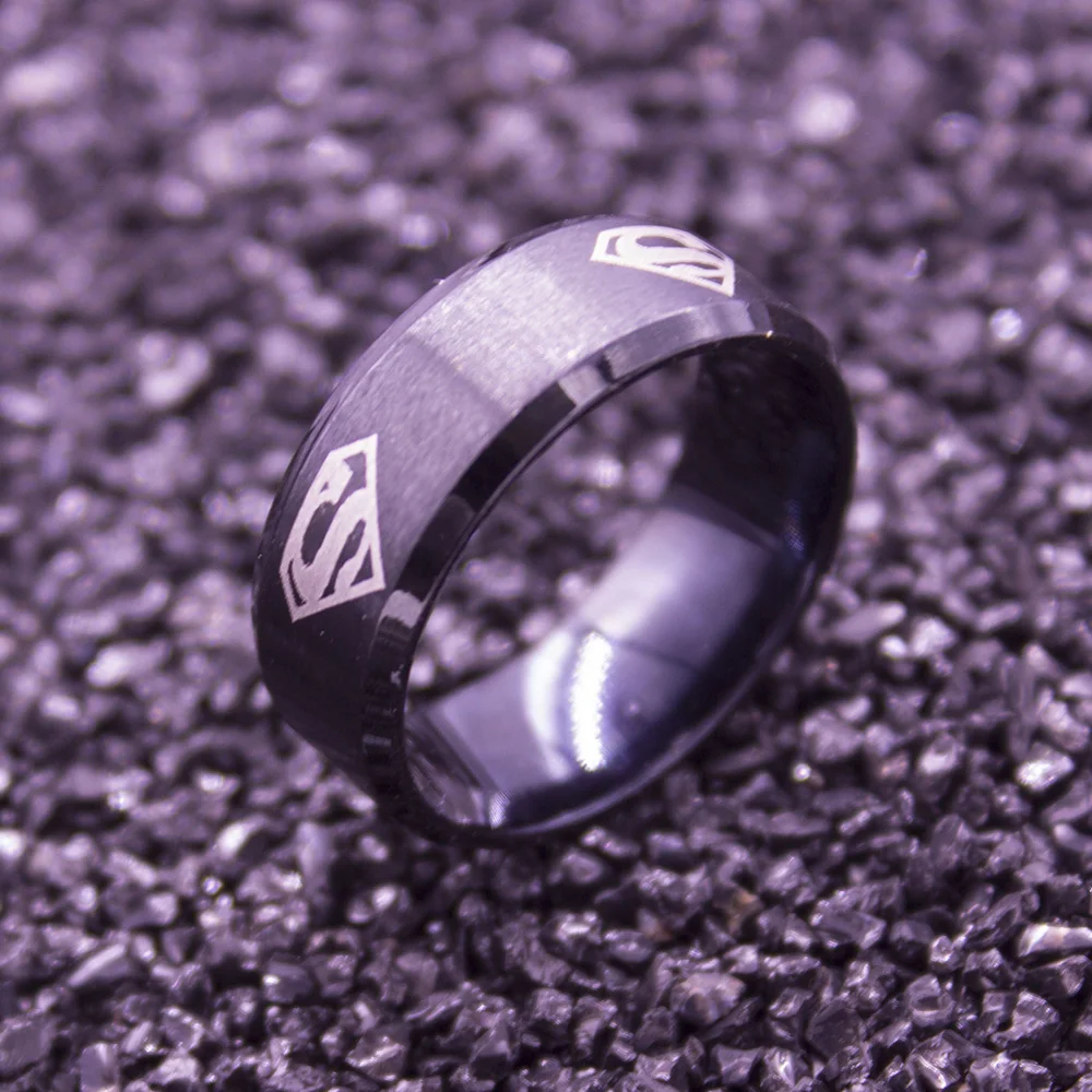 Модное кольцо с суперменом для мужчин обручальные кольца из нержавеющей стали