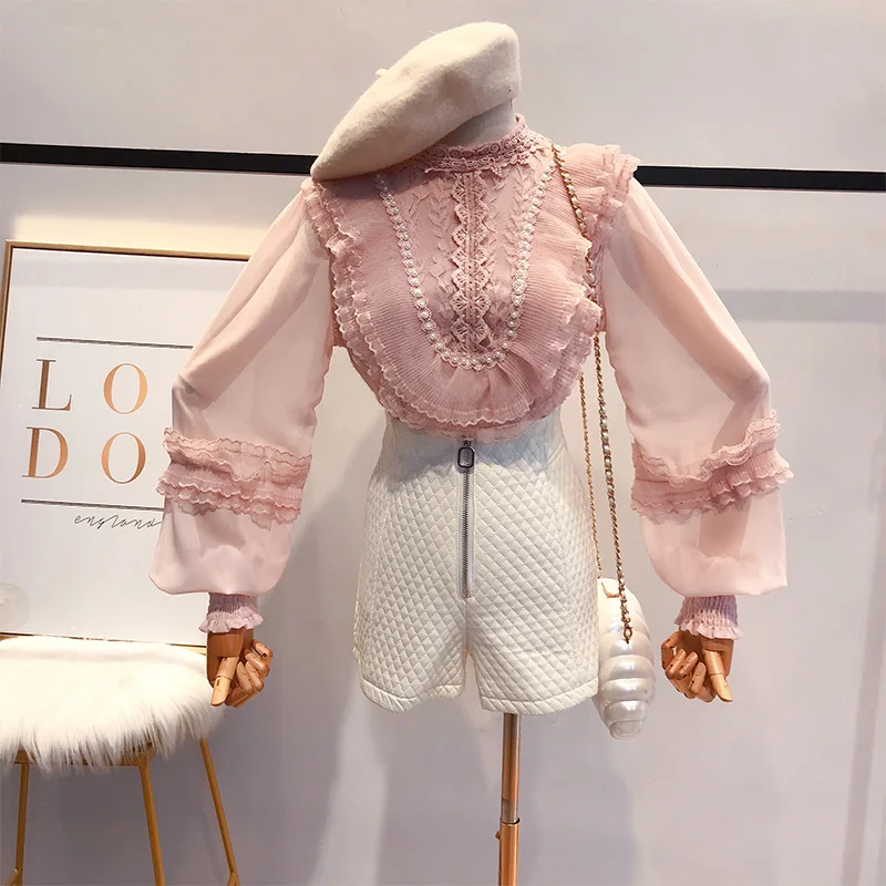 Kaufen 2019 frauen tops und blusen Frauen Kleidung mode Blusas Femininas Blusen Frauen Shirts Häkeln Bluse Spitze Shirt kleidung