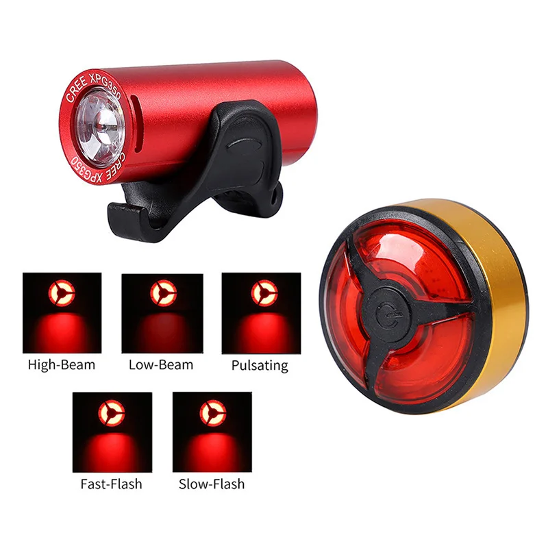 350 Lumens Waterproof Bicycle Light USB Charging Front Handlebar Lamp LED MTB Road Cycling Safety Bike Rear Taillight LT0107 (16)