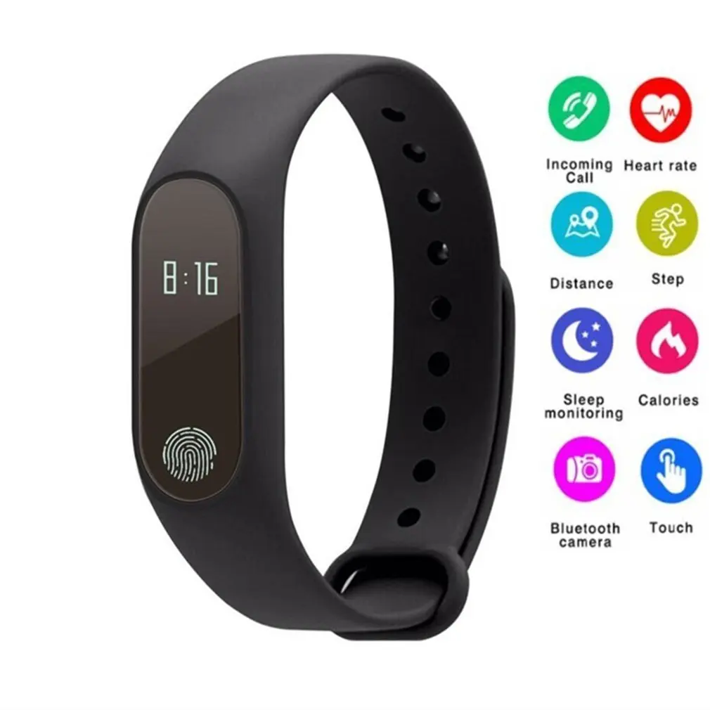 

M2 Smart Sport Bracelet Heart Rate Monitor Activity Tracker Sleep Monitor Call Reminder Pedometer Wristband for IOS Android