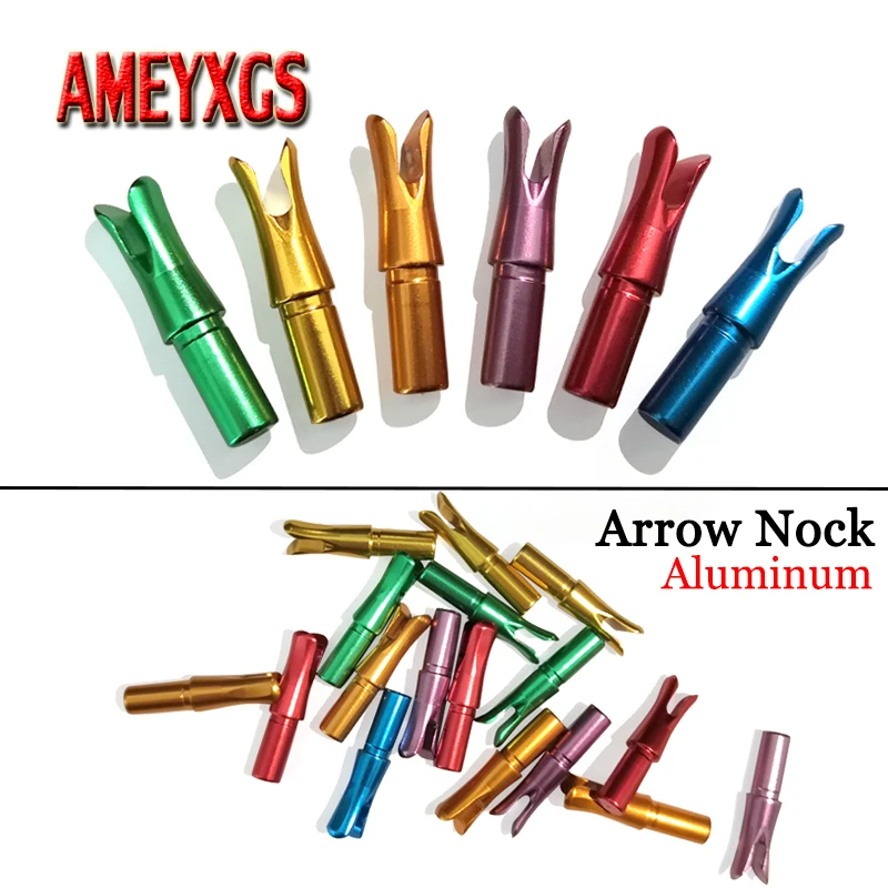 

24pcs Archery Arrow Nock Aluminum Alloy Insert Arrow Tails Fit ID6.2/5.2mm Arrows Shaft For Bow Hunting Shooting Accessories