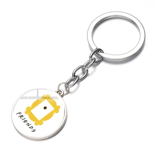 SONGDA Friends TV Show Keychain Classic Scene Central Perk Logo Glass Gem Key Ring Bag Charm Key Chain for Good Friends Trinkets - Цвет: Style 20