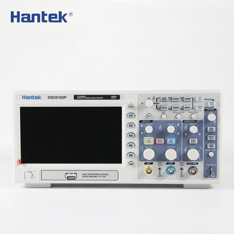Цифровой осциллограф Hantek DSO5102P портативный USB 100 МГц 2 канала 1GSa/s длина записи