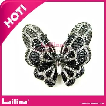 

Silver butterfly brooch with full of rhinestone