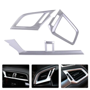 

DWCX New 3Pcs Car Styling ABS Chrome Plated Console Dashboard Air Condition Outlet Vent Trim Cover Fit for Honda Civic 2016 2017