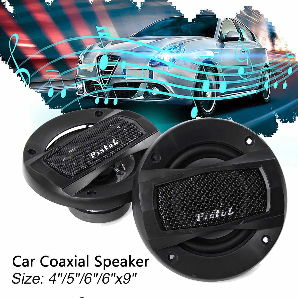 

1 Pair 4"/ 5"/6"/6x9" Car Hi-Fi Coaxial Speaker Vehicle Door Auto Audio Music 100W 150W 180W 250W