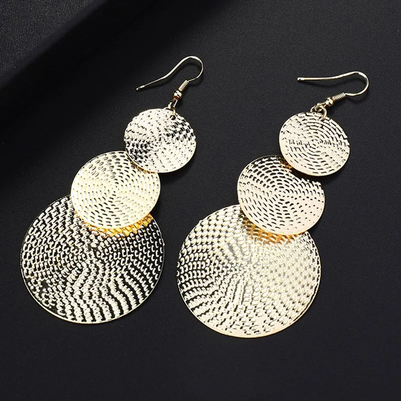 

New Mode Style Disc Statement Earrings Geometric Earrings For Women Round Dangle Earrings Drop Modern Art Jewellery Cool Gifts