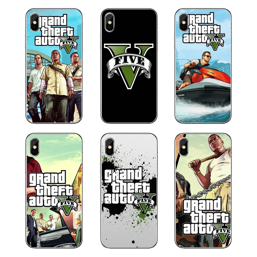For iPod Touch iPhone 4 4S 5 5S 5C SE 6 6S 7 8 X XR XS Plus MAX Soft Transparent Cases Covers gta grand theft auto san andreas |