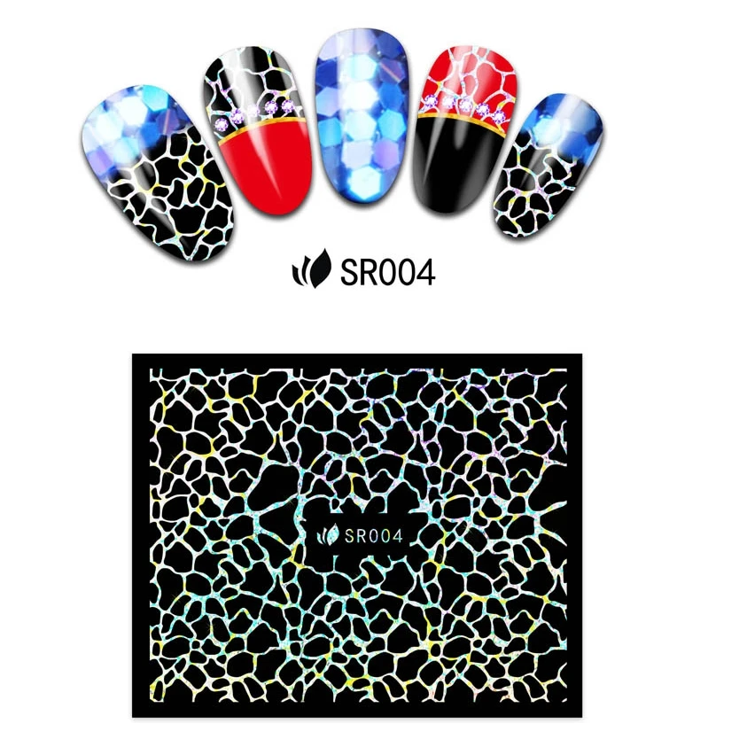 

12 PCS / LOT SELF-ADHESIVE 3D NAIL TATTOOS STICKER METAL NET BEE CELLS DIAMOND HONEY COMB SR01-12