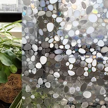 CottonColors Window Cover Films No Glue 3D Static Stone Decorative Privacy Film Window Stickers 60 x