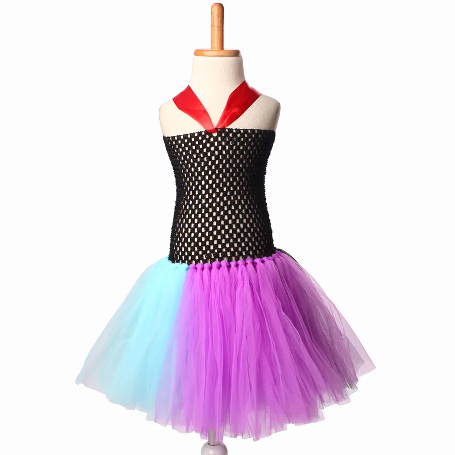 Patchwork Halloween Witch Queen Girl Tutu Dress Children Birthday Party Cosplay Clothing Photo Props Kids Fancy Dress (4)