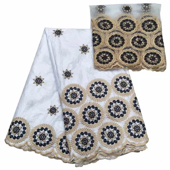 

African Lace Fabric With beads For Sewing Embroidered Bazin Riche Getzner Fabric A727-23