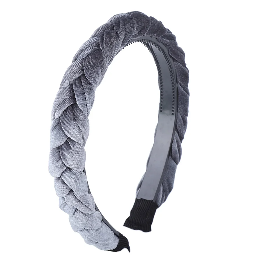 Haimeikang широкий Плетеный бархатный обруч для волос повязка на голову 3 см Широкий Простой дизайн резинки для волос аксессуары для волос женские зимние повязки для волос