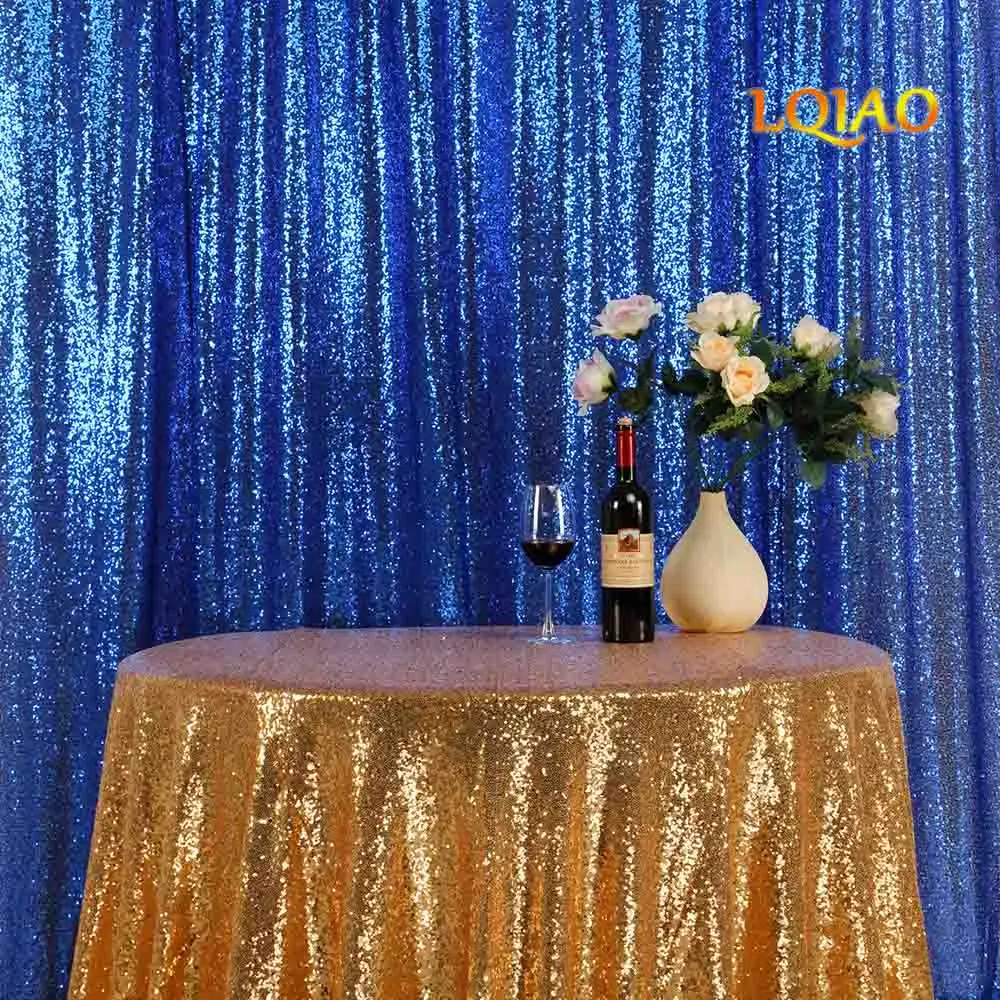 

8FT*8FT Royal Blue Shimmer Sequin Fabric Backdrop Sequin Curtains Wedding Photo Booth Photography Backdrops for Party Decoration
