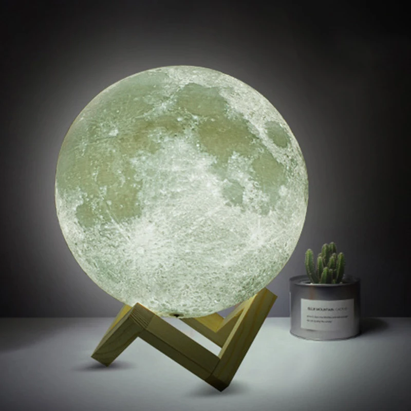Четверка Новинка светодиодный 3d Луна лампы 3D принт сенсорный выключатель Moon