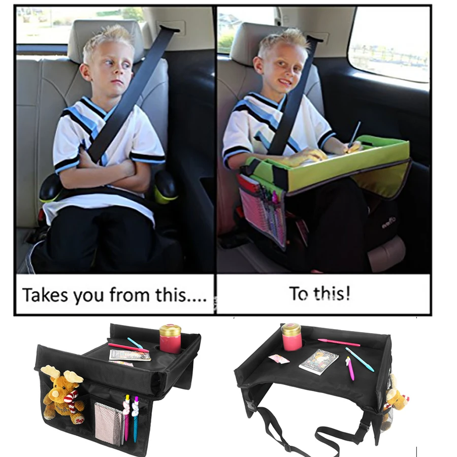 

Kid Painting Flat Tray Updated Baby Car Table Thicken Board With Drink Cup Holder Child Toy Book Desk Safety Seat Chair Travel