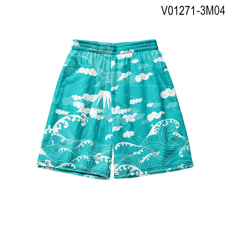 V01271 WAMNI летние мягкие пляжные шорты уличная 3D эластичные шорты Harajuku мужские свободные крутые шаровые брюки высокое качество Прямая - Цвет: V01271