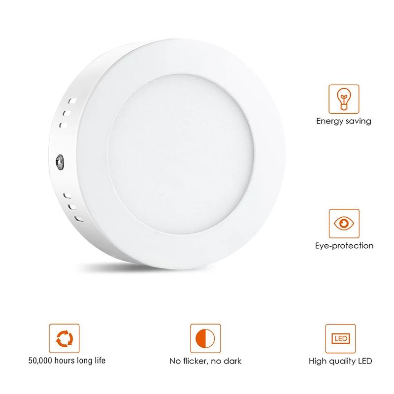 

LED Panel Light Ceiling Down Lamp 6/12/18/24W Round Surface Mount Lights 2019ing