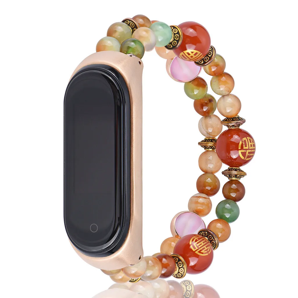 Ремешок для часов Xiaomi Mi Band 4 сменный Браслет с металлическим корпусом Pearl