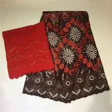 Bazin riche getzner nouveau хлопок из жаккардовой парчи с камнями хиджаб, украшенный бисером кружевной ткани 5+ 2 ярдов/партия