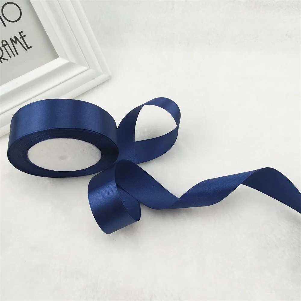 22 м длинная шелковая атласная темно синяя лента для свадебной вечеринки