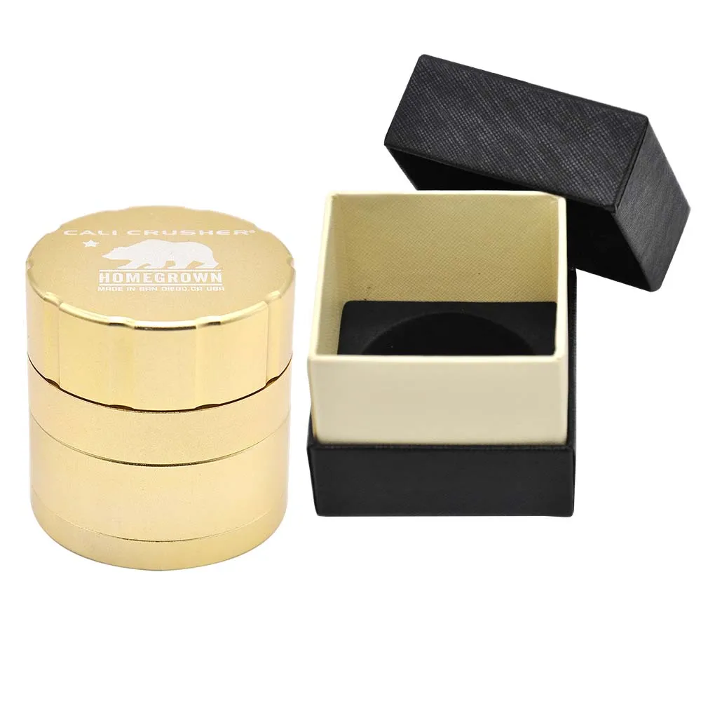 Gold-Bear-BOX Cali дробилка авиационная алюминиевая травяная шлифовальная машина с лезвиями зубьями 53 мм 4 части измельчитель табака мельницы для специй травяная шлифовальная машина - Цвет: Gold-Bear-BOX