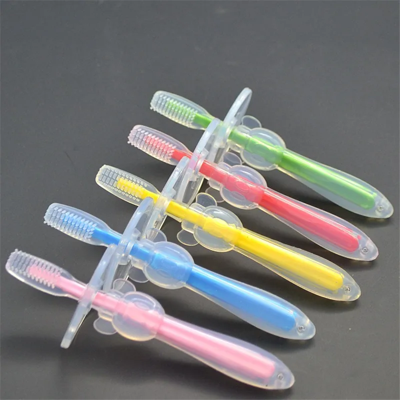2PCS/set Kids Soft Silicone Training Toothbrush Baby Children Dental Care Tooth Brush Tools Baby kid Teething Teether