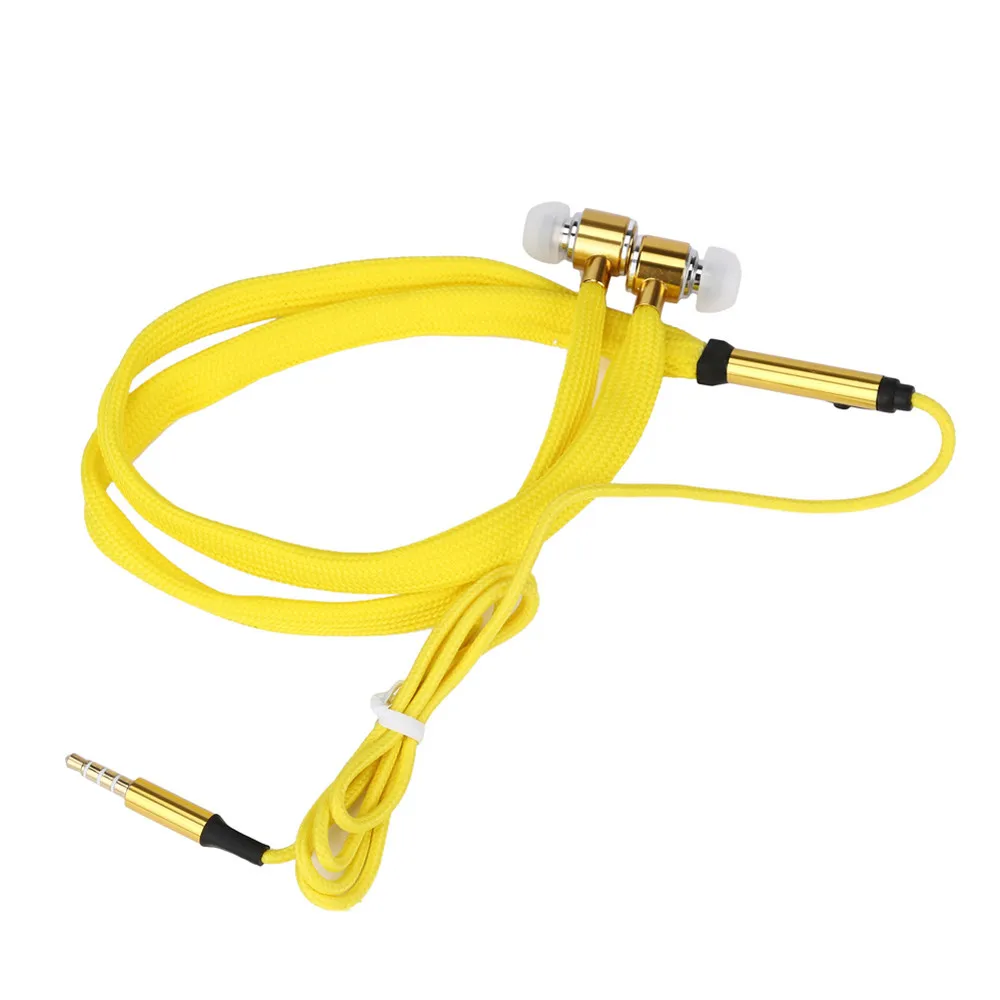 

Yellow Stereo Music In-ear Earbud Portable Noise Cancelling Earphone Wired In-Ear Headset with Microphone for smart Phone #P4