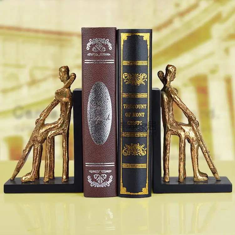 American retro finishing bookend fashion antique resin bookend book end