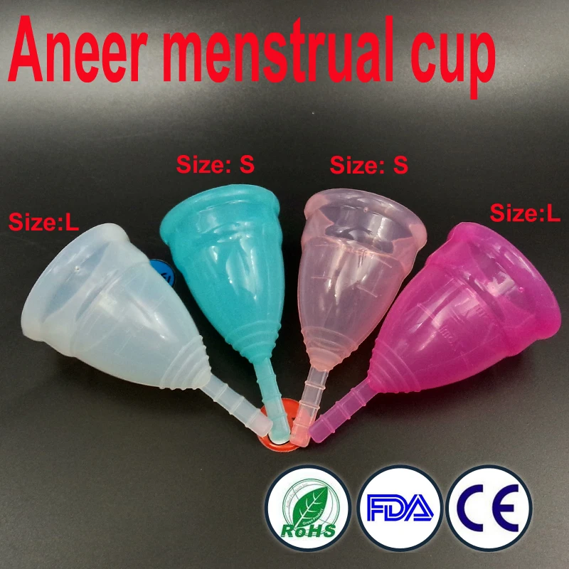 

100 pcs /lot Aneer menstrual cup high quality copo menstrual de silicone medica for women feminine cup menstruelle