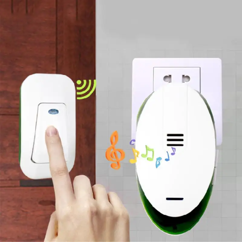 

Smart Remote Control Wireless Doorbell AC80V Electric Alarm Doorbell Emergency Pager Household Wireless Doorbell (EU Plug) hot