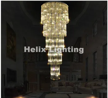 

D800mm H1900mm Chrome Modern Hotel Crystal Chandelier Pendant Lamp G9 LED Bulb Hotel Chandelier AC 100% Guaranteed Free Shipping
