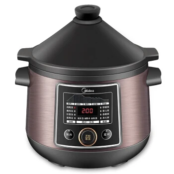

LK1814 Stainless Steel Electric Slow Cooker with Ceramic Liner 4L 24H Reservation Stew Pot with 2 Lids Floating Heating Plate