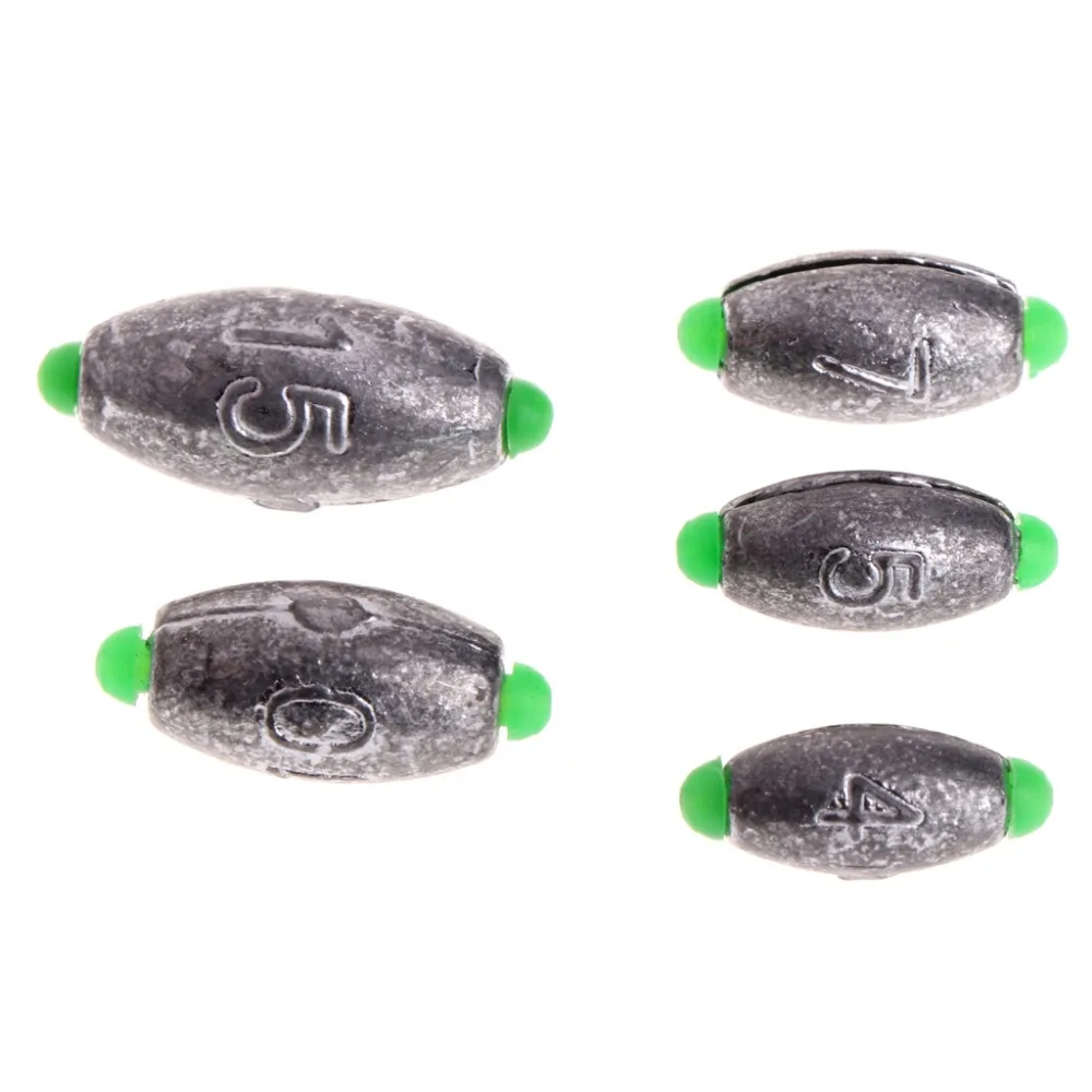 

10Pcs 4 5 7 10 15g Olive Shape Fishing Lead Sinker Weights Tackle Accessories