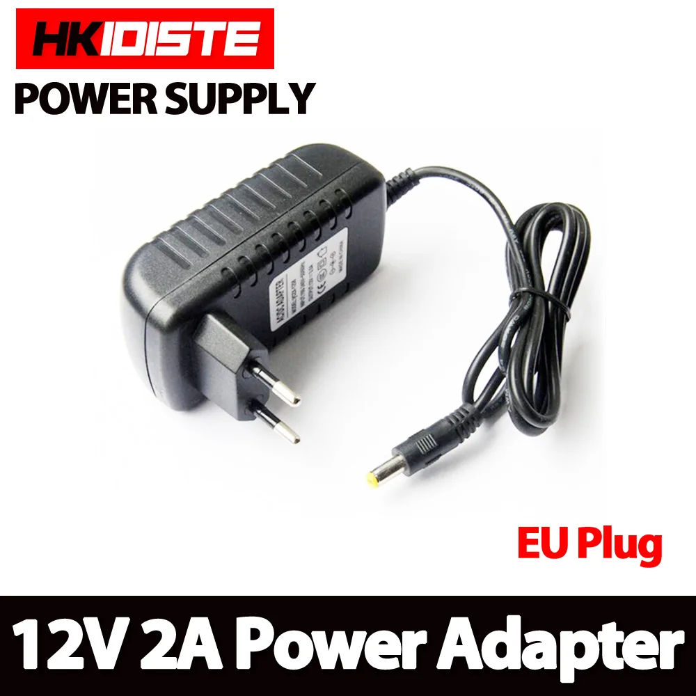 1 шт. 12V2A AC 100 В-240 В адаптер конвертер DC 12 В 2A 2000mA Питание ЕС Plug 5.5 мм x 2.1-2.5 мм для Светодиодный CCTV