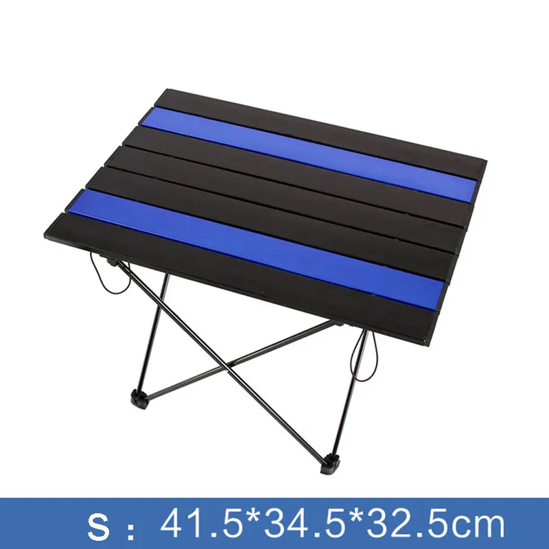 Открытый складной столик для кемпинга с алюминиевым сплавом стол водонепроницаемый ультра-светильник прочный для барбекю стол для пикника Кемпинг - Цвет: Blue-S