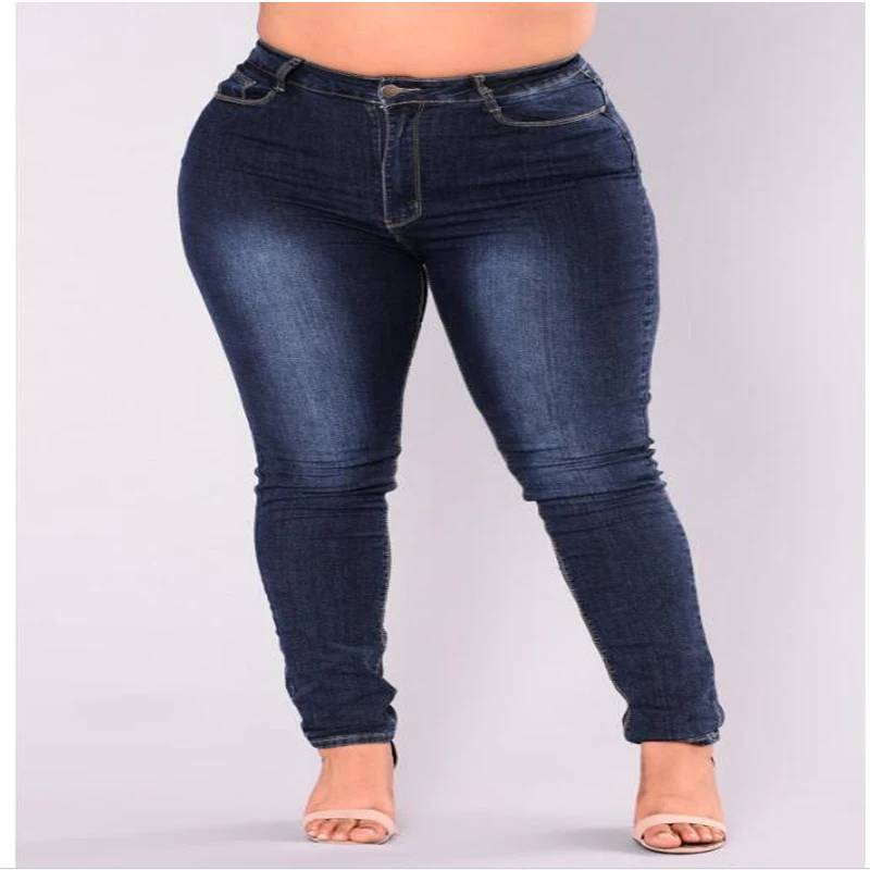 women jeans blue Babbytoro женские джинсы женские хлопковые джинсы с высокой талией Femme 5XL 6XL 7XL размера плюс синие обтягивающие Стрейчевые леггинсы бодикон - Цвет: women jeans blue