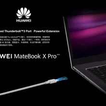 Лучший Мощный ноутбук HUAWEI MateBook X Pro, 13,9 дюймовый ноутбук с 16 Гб оперативной памяти, 1 ТБ, i7-8565U для хранения данных, процессор, Макс. 4,6 ГГц