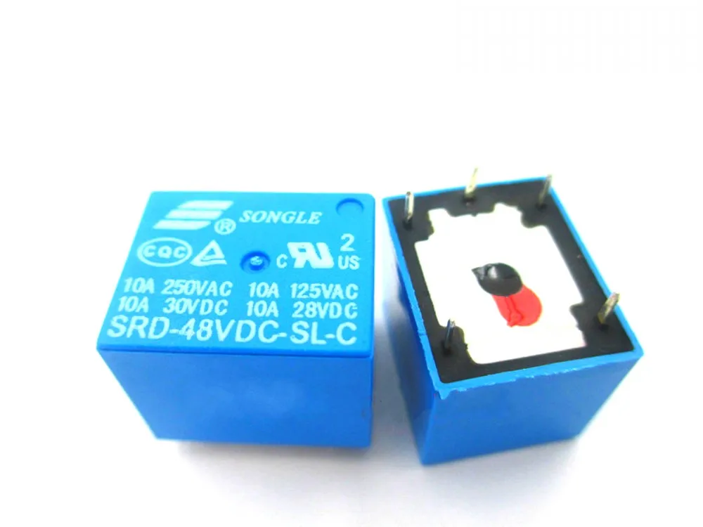 Tipo 250VAC SRD-48VDC-SL-C SRD-48V SRD-48VDC SRD-48VDC-SL 10A T73-48V Power Relay 50 PCS