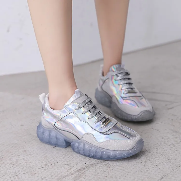 

2019 Spring Autumn New Fashion Women Sneakers Trendy Pu Leather Shoes Woman Platform Chunky Sneaker Women's Vulcanized Shoes T08