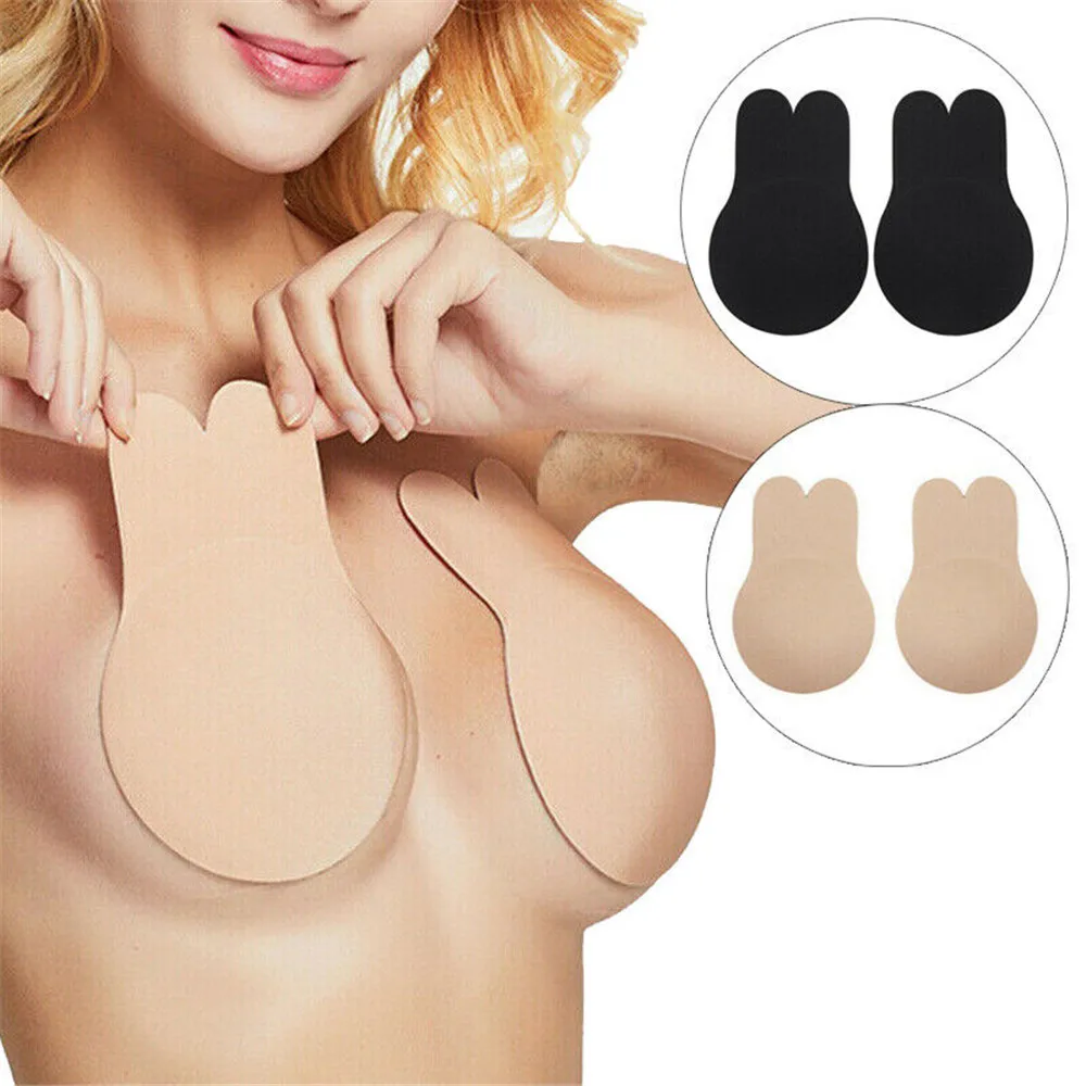 Women Bra 2pcs Bikini Breast Pads Swimwear Self Adhesive Silicone Lift Up Tape Lifting Chest Sticker Swimsuit Nipple Cover Pads