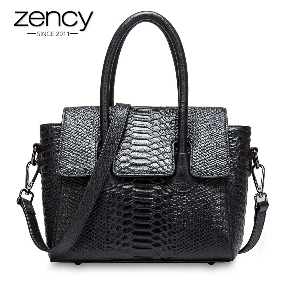 

Zency Summer New Women Tote Bag 100% Genuine Leather Alligator Crocodile Lady Messenger Trapeze Shape bolso de las mujere