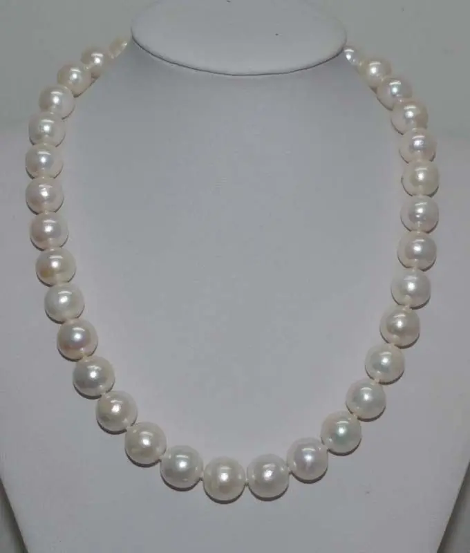 

Free Shipping >>Natural white 13mm round thick-skinned Pearl Necklace J10650