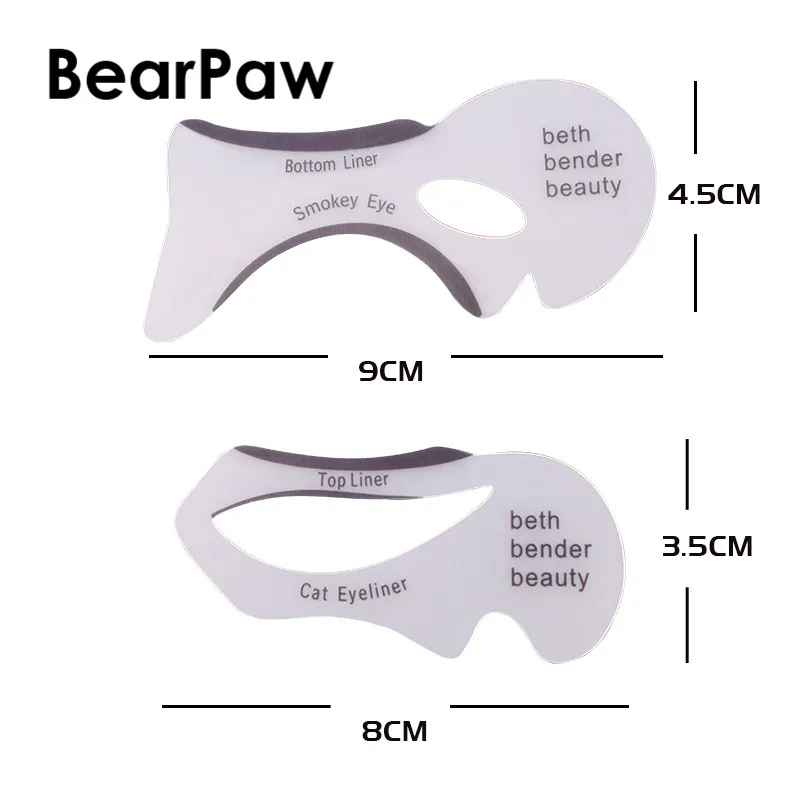 BearPaw 2 шт./компл. набор трафаретов для подводки глаз модель бровей направляющий