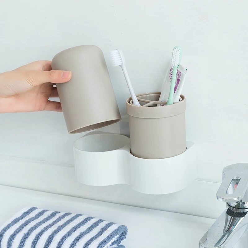 Plastic Toothbrushes Storage Holders Racks Shelf Toothpaste Organizer Cups Wall Door Housekeeper Organization Accessories Items