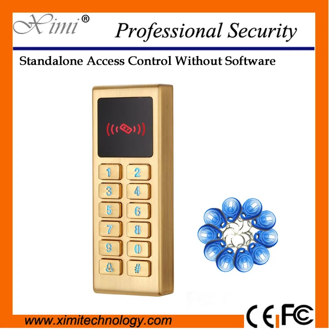 

Good quality 125KHZ card reader M10 single access control system with LED keyboard & alarm ouput high security single door lock