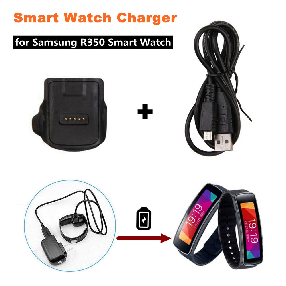 

Smart Watch Dock Charger Seat Charging Cradle for Samsung Gear Fit R350 Watches Charge Base with USB Cable Smartwatch Charger